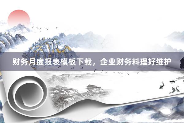 财务月度报表模板下载，企业财务料理好维护